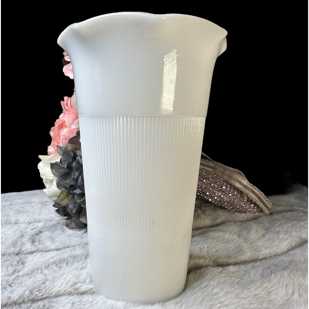 Vintage hazel atlas  7” Vase Opaline or Milk Glass Vase